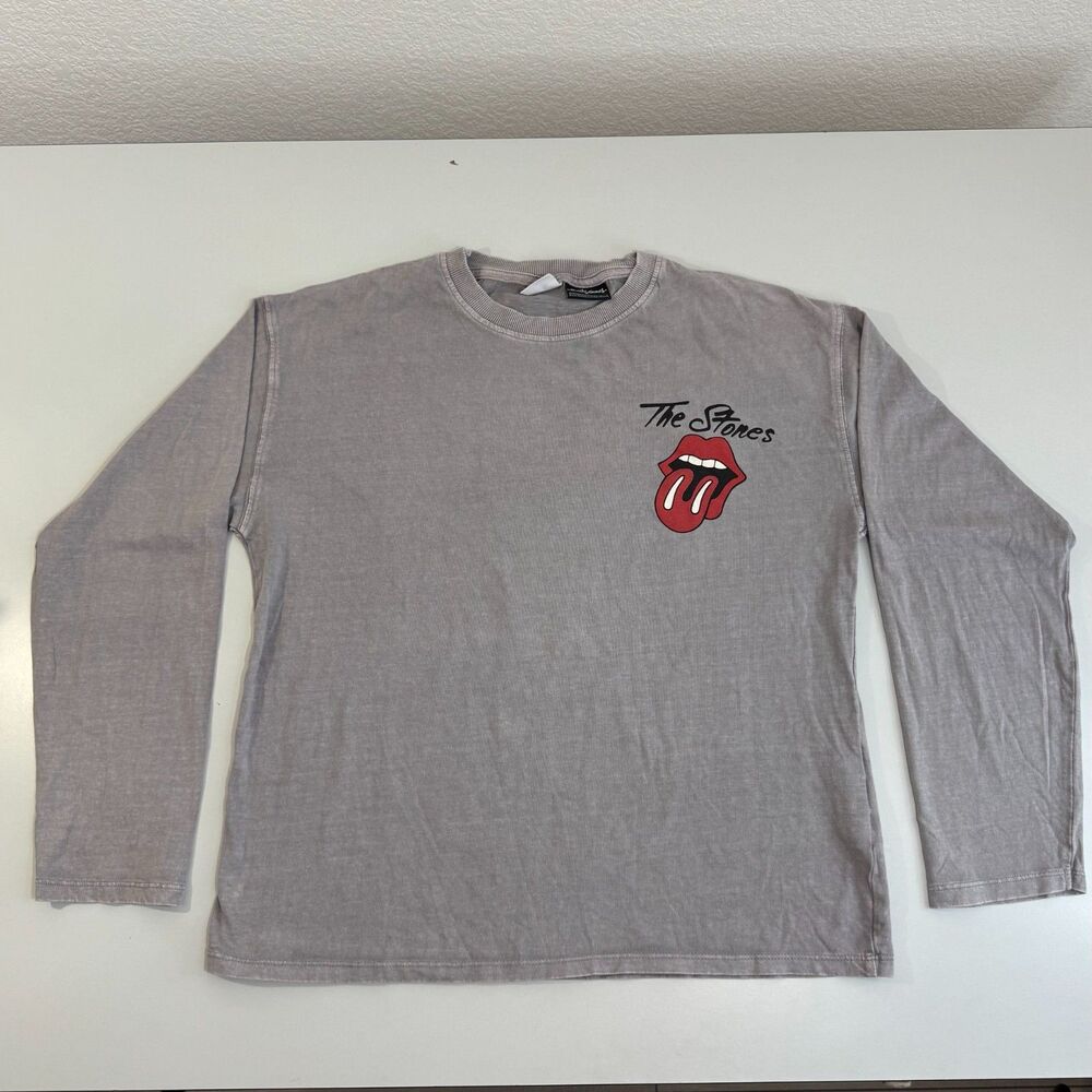 zara x the rolling stone graphic t shirt Kids 13-14 faded effect long sleeves